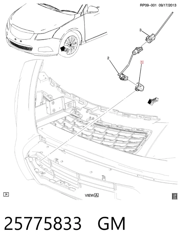 Sensor de temperatura ambiente 25775833 General Motors