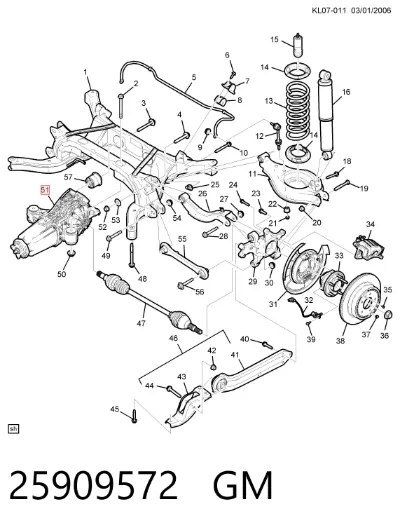 Grupo trasero GM 25909572