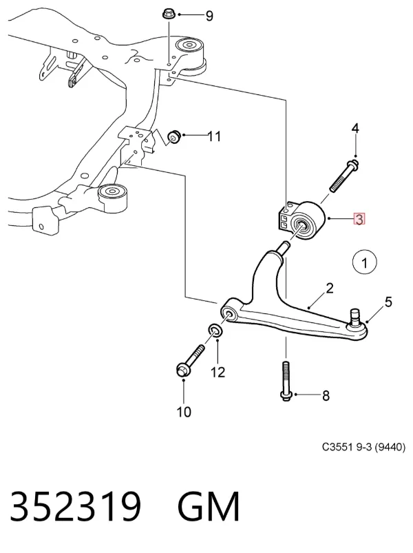 Silentblock del brazo de suspensión 352319 General Motors