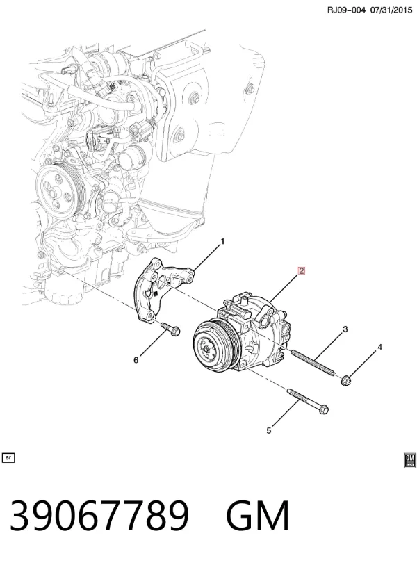 Compresor de aire acondicionado 39067789 General Motors