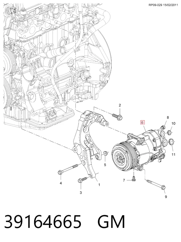 Compresor de aire acondicionado 39164665 General Motors