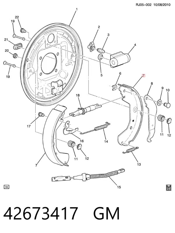 Zapatas de freno 42673417 General Motors