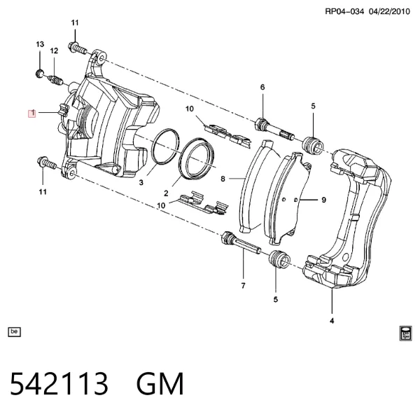 Pinza de freno delantera izquierda 542113 General Motors