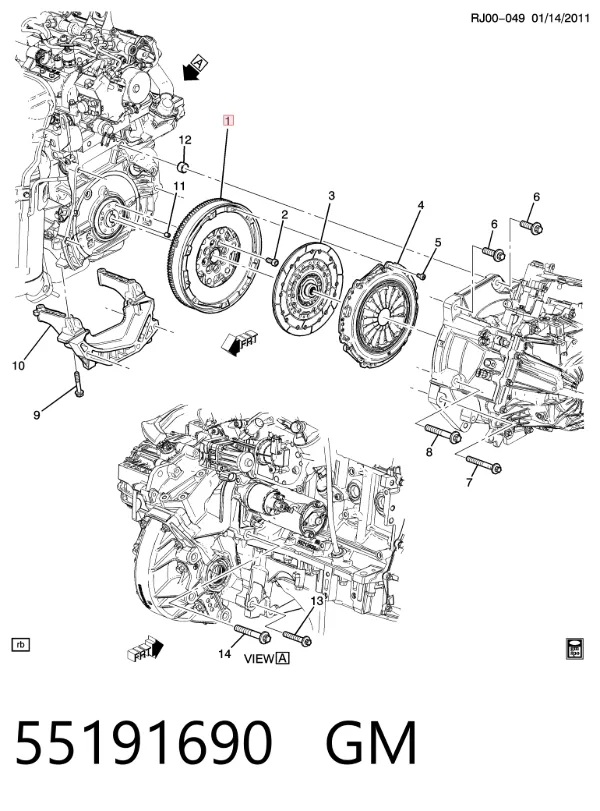 Volante motor 55191690 General Motors