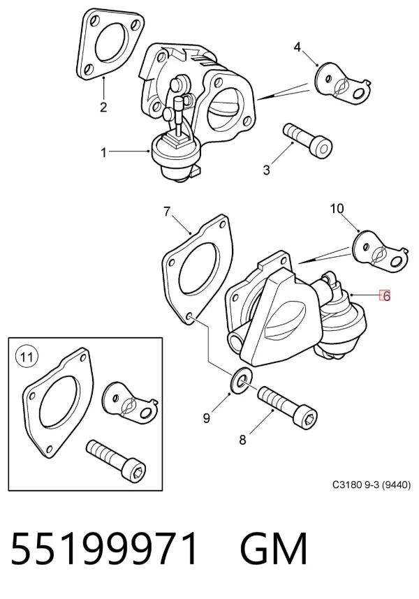 Cuerpo de mariposa 55199971 General Motors