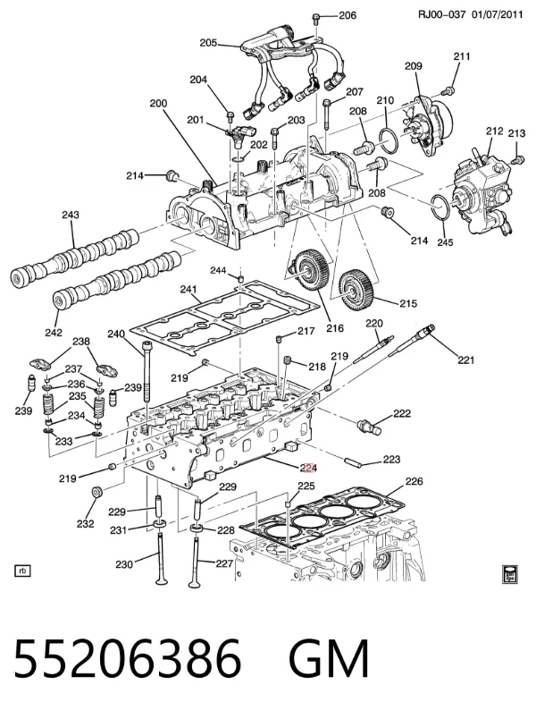Culata 55206386 General Motors
