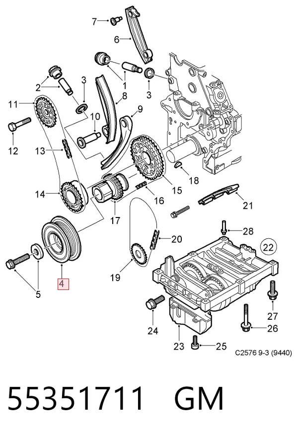 Polea de cigüeñal 55351711 General Motors
