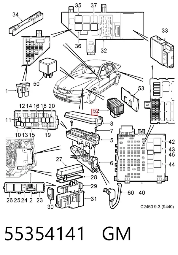 Relé de los calentadores 55354141 General Motors