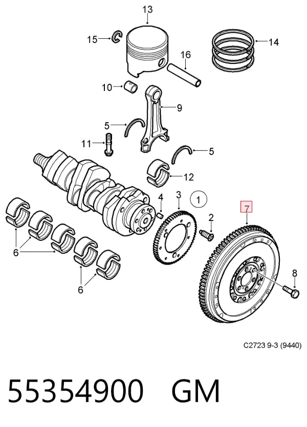 Volante motor 55354900 General Motors