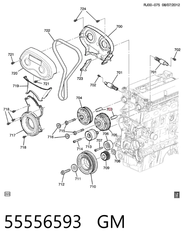 Buje del engranaje del árbol de levas 55556593 General Motors
