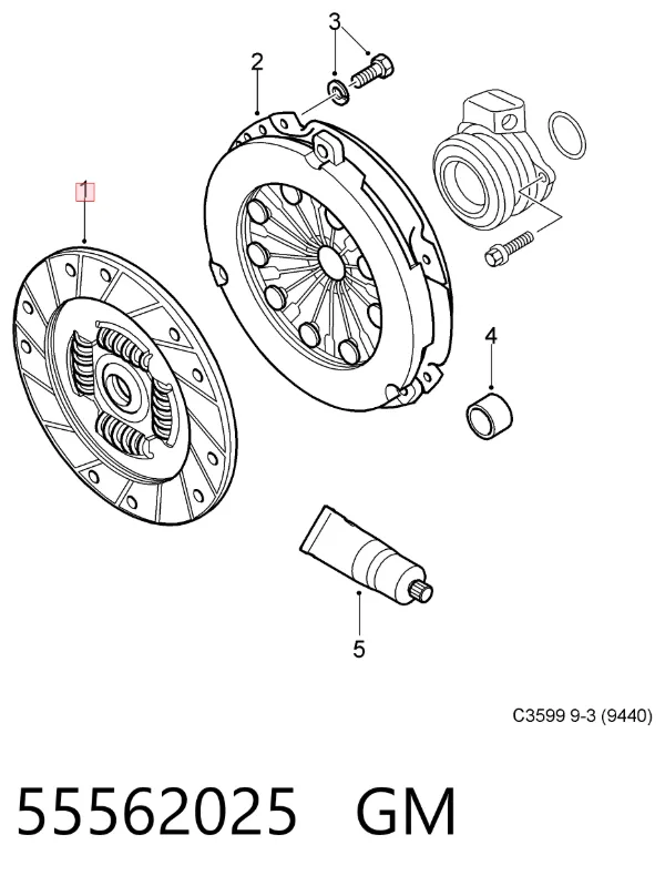Disco de embrague 55562025 General Motors