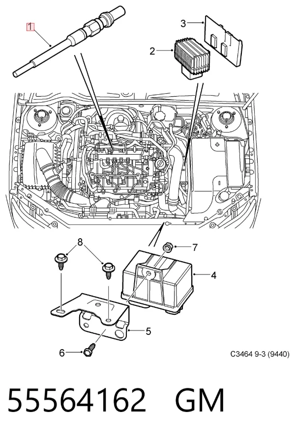 Bujía de precalentamiento 55564162 General Motors