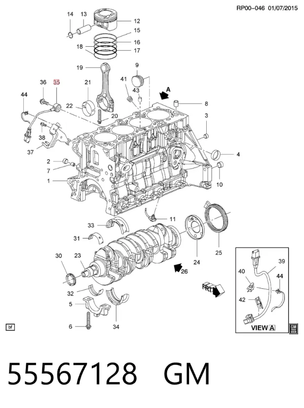 Sensor de detonacion 55567128 General Motors