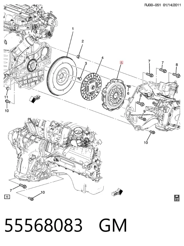 Plato de presión de embrague 55568083 General Motors