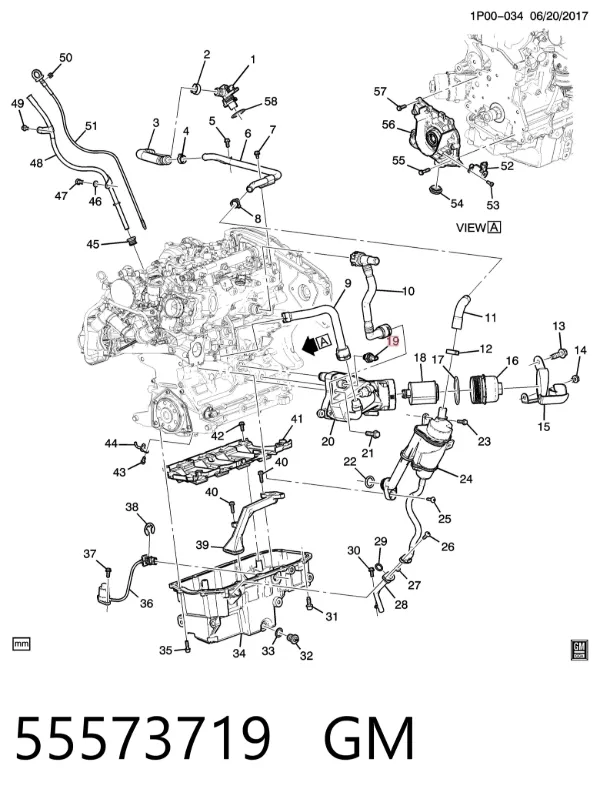 Sensor de presión de aceite 55573719 General Motors
