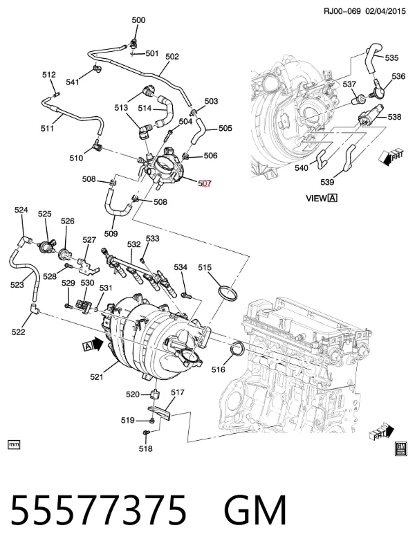 Cuerpo de mariposa 55577375 General Motors