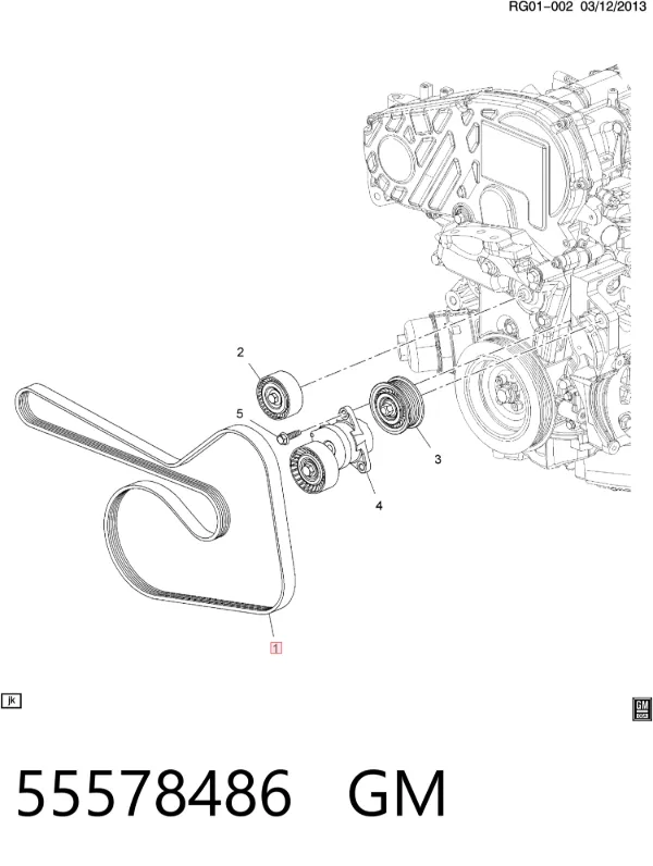 Correa de alternador 55578486 General Motors