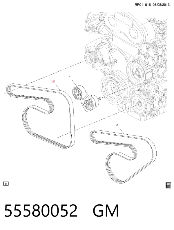 Correa de alternador 55580052 General Motors