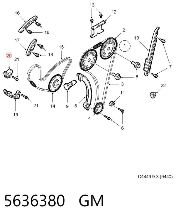 Tensor de cadena del eje de equilibrado 5636380 General Motors
