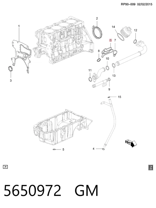 Junta del adaptador del filtro de aceite 5650972 General Motors