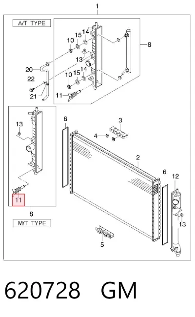 Válvula de drenaje del radiador de refrigeración GM 620728