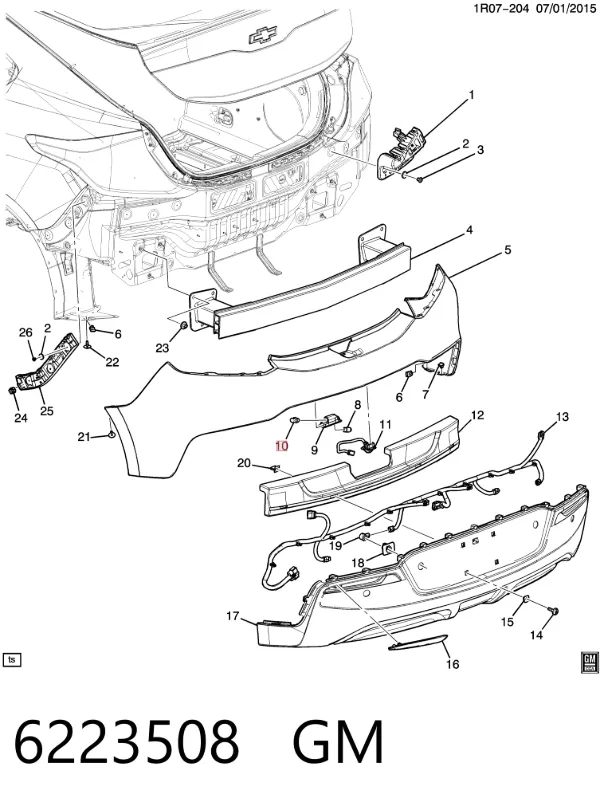 Luz matricula 6223508 General Motors