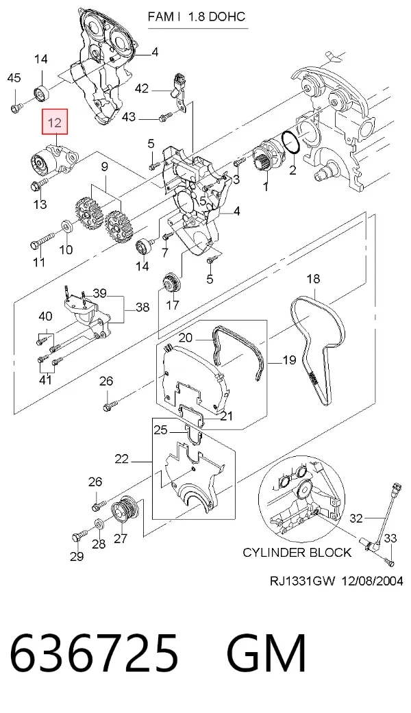 Tensor, correa de distribucion 636725 General Motors