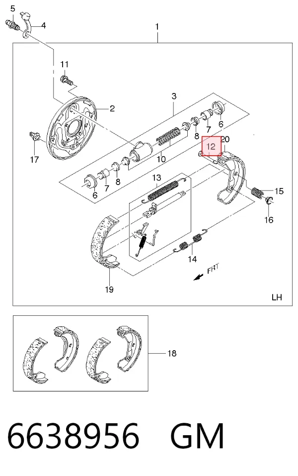 Juego de reparación de pastillas de freno 6638956 General Motors