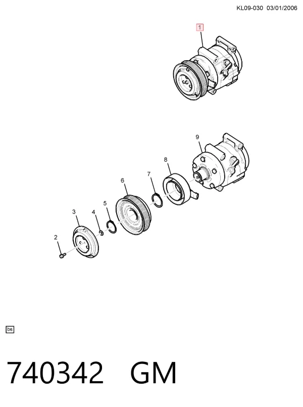 Compresor de aire acondicionado 740342 General Motors