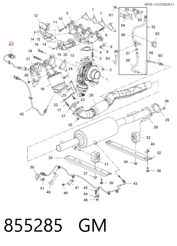 Sonda lambda, sensor de oxígeno antes del catalizador derecho 855285 General Motors