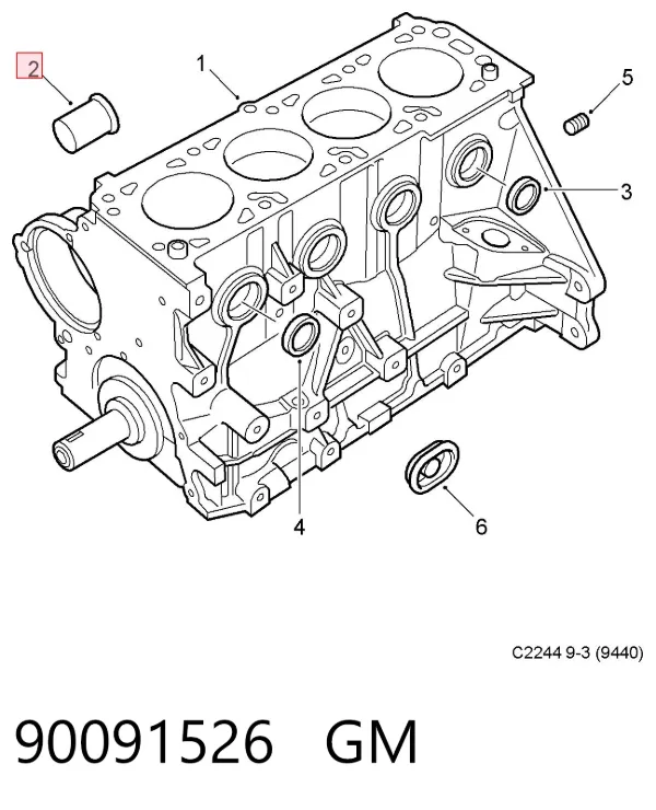 Racor del bloque del sistema de refrigeración 90091526 General Motors