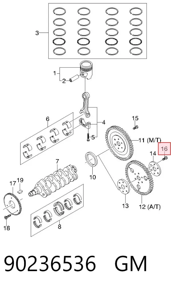 Tornillo de biela 90236536 General Motors