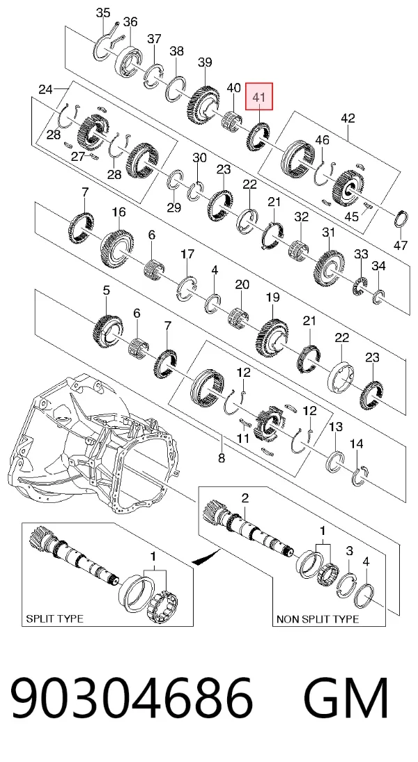 Sincronizador de quinta marcha 90304686 General Motors
