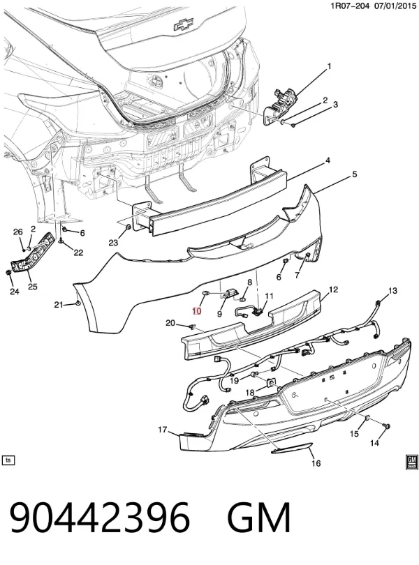 Luz matricula 90442396 General Motors