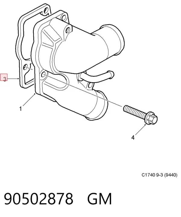 Junta de termostato 90502878 General Motors