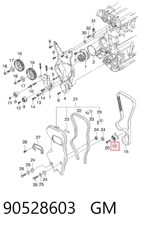 Tensor correa distribución 90528603 General Motors