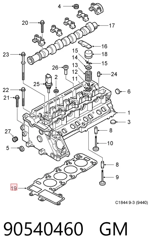 Junta de culata 90540460 General Motors