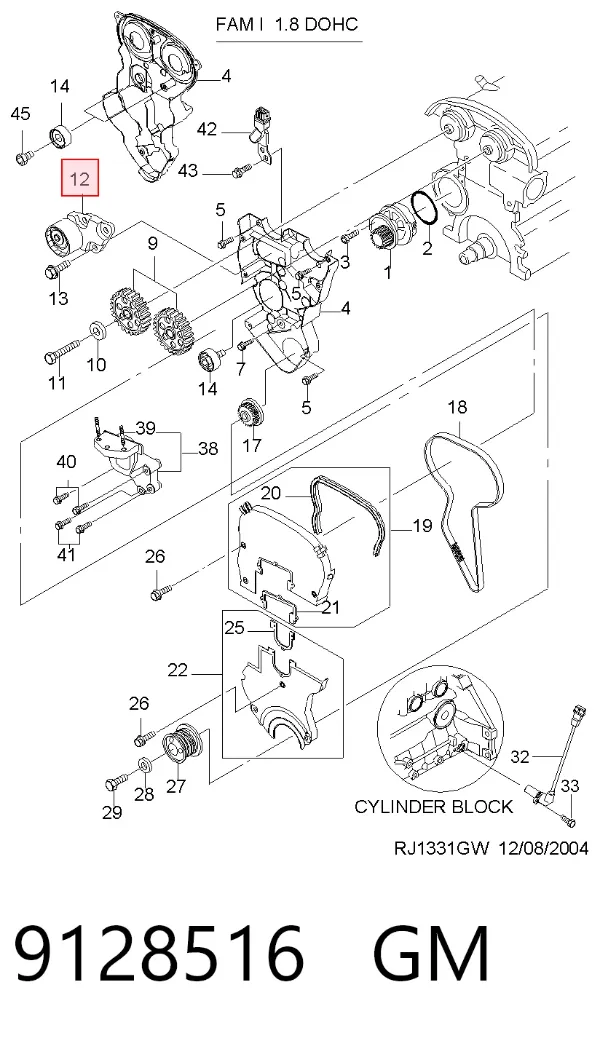Tensor, correa de distribucion 9128516 General Motors