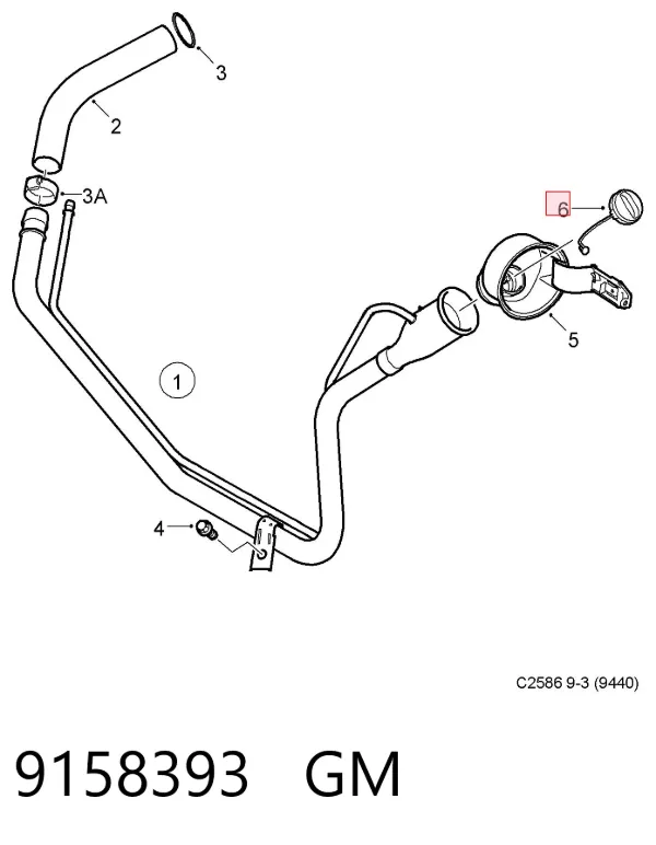 Tapa de depósito de combustible 9158393 General Motors