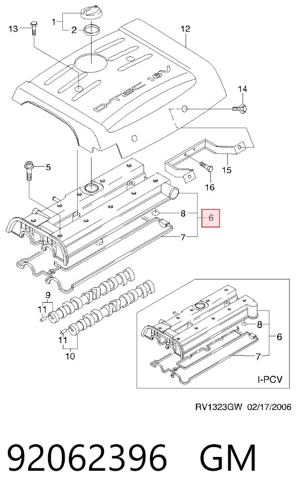 Tapa de balancines 92062396 General Motors