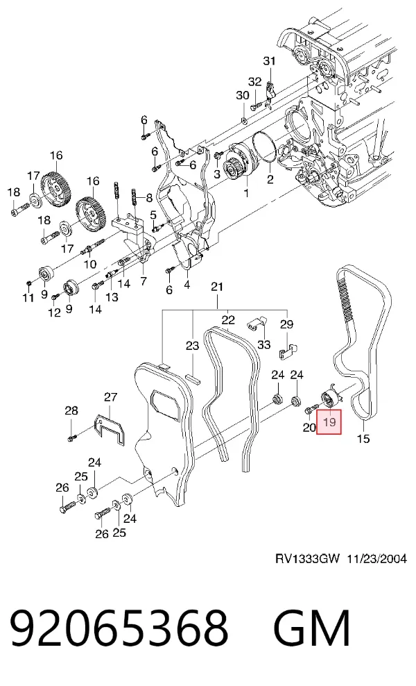 Tensor correa distribución 92065368 General Motors