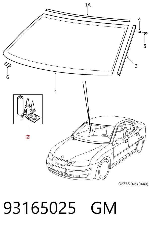 Sellador adhesivo para cristales 93165025 General Motors