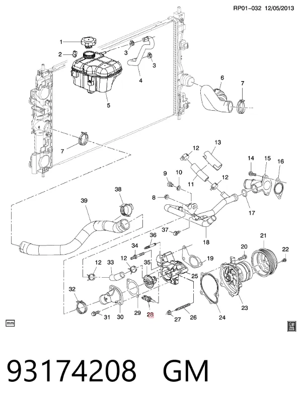 Sensor de temperatura 93174208 General Motors
