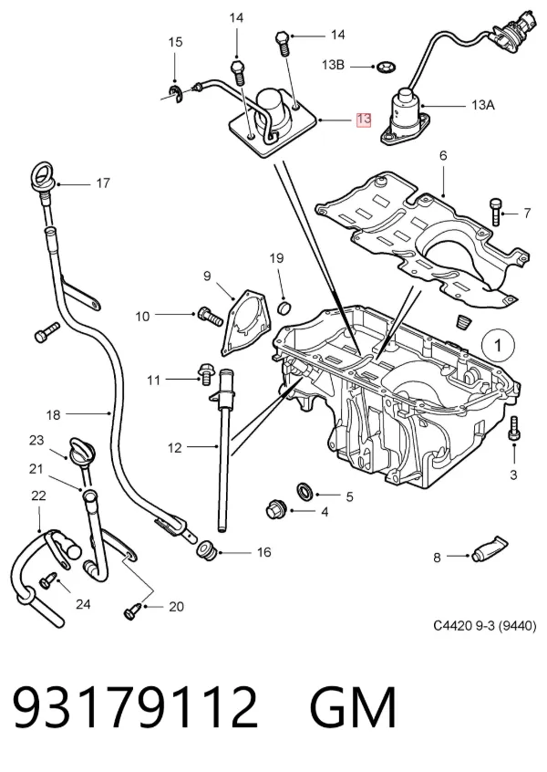 Sensor de nivel de aceite 93179112 General Motors