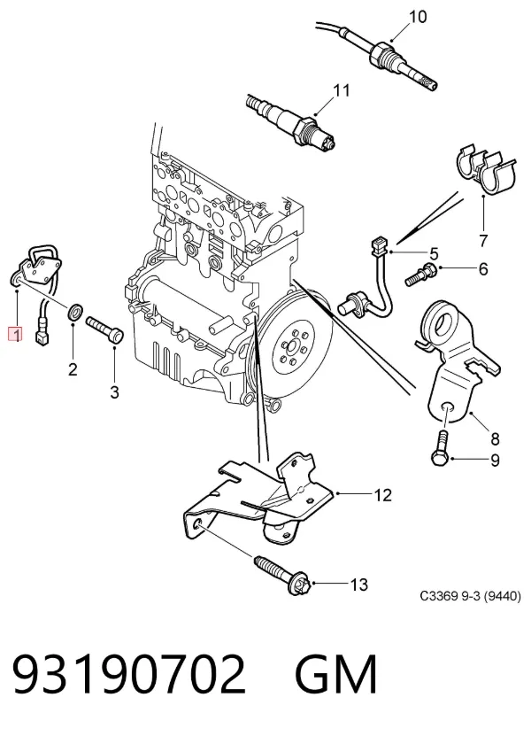 Sensor de árbol de levas 93190702 General Motors