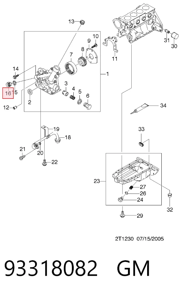 Sensor de presión de aceite 93318082 General Motors