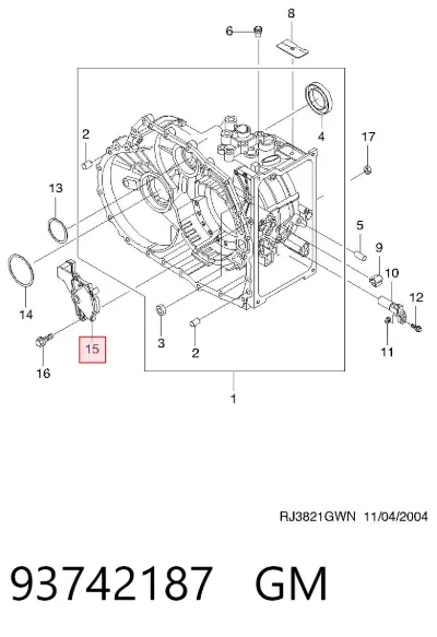 Sensor de punto muerto GM 93742187