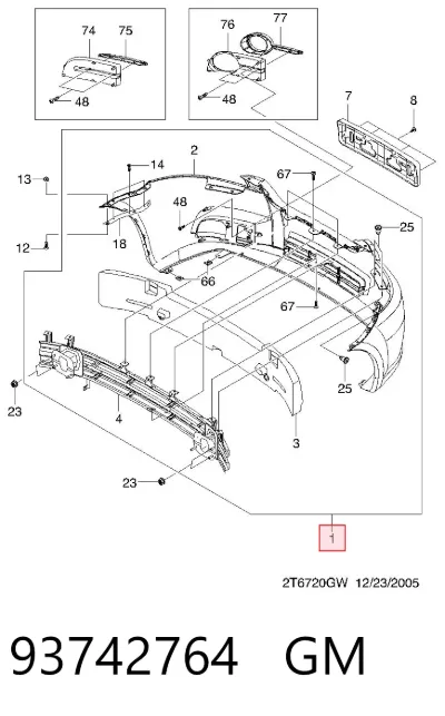 Parachoques delantero GM 93742764