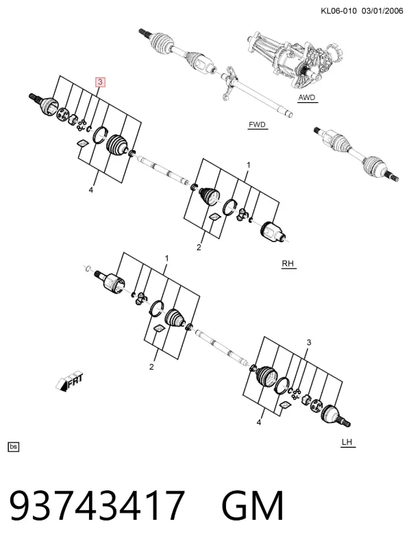 Junta homocinetica 93743417 General Motors
