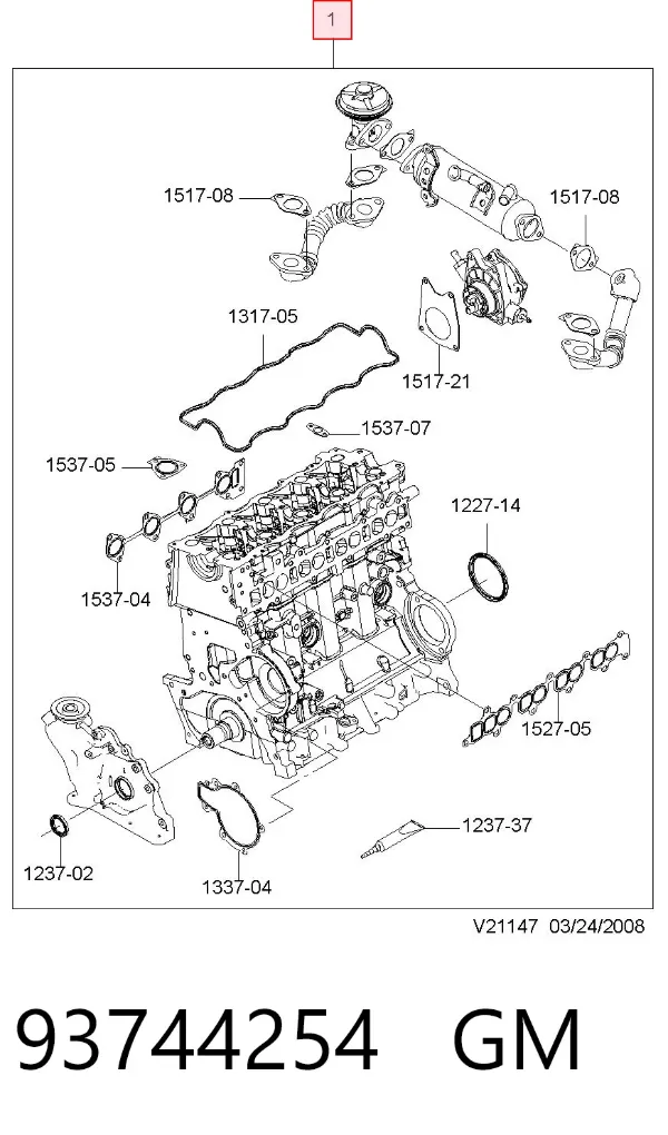 Juego de juntas para motor Chevrolet Captiva I